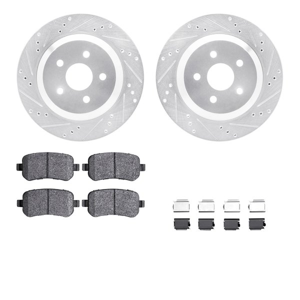 Dynamic Friction Co 7312-54163, Rotors-Drilled, Slotted-SLV w/3000 Series Ceramic Brake Pads incl. Hardware, Zinc Coat 7312-54163